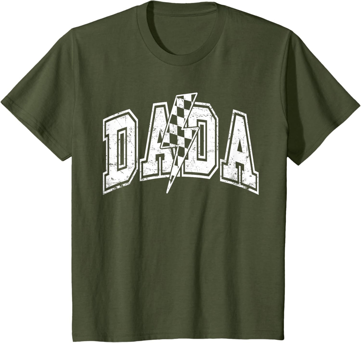 Dada Lightning Bolt Checkered Varsity Dad Men Father's Day