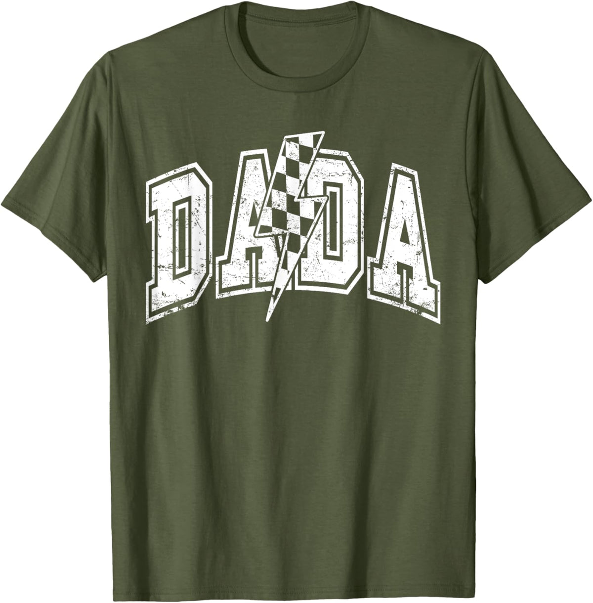 Dada Lightning Bolt Checkered Varsity Dad Men Father's Day